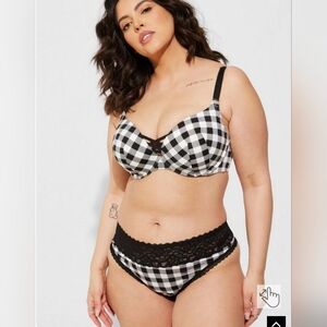 Torrid Second Skin Mid-Rise Thong Lace Trim Panty